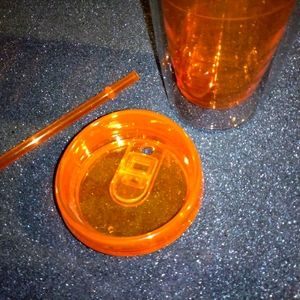 Brilliant Orange and Clear Double Walled Insulated Tumbler Amazon Logistics